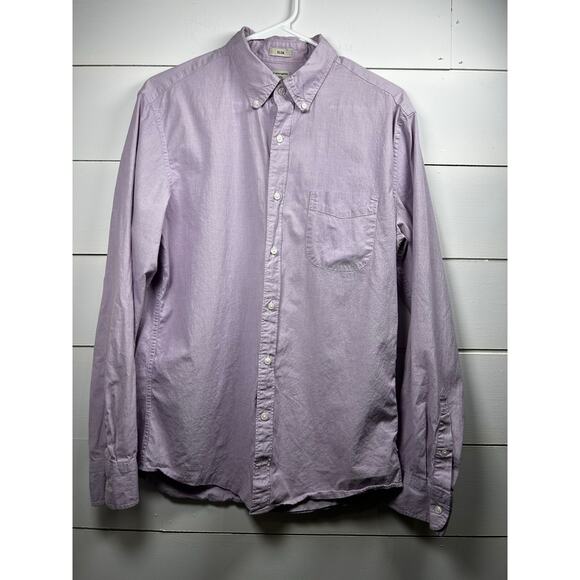 J Crew Secret Wash Button Down Shirt Large Lavendar Slim Untucked Stretch - Picture 4 of 10